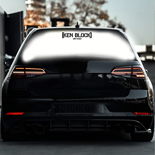 Ken Block Aufkleber RIP Legende Drift Profi Autoaufkleber (30cm x 7cm, Schwarz)