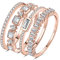 JewelryPalace Vintage Prinzessschliff Zirkonia Band Ring Damen, Hochzeitsringe Silber 925 Trauringe Eheringe für Frauen, Vorsteckring Stapelring Eternity Ring Schmal, Ringe Set Schmuck Rosegold 67