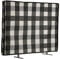 kwmobile Dust Cover for 24 TV Dust Cover - Linen Fabric TV Protector - check stripes Black/Light Grey/White