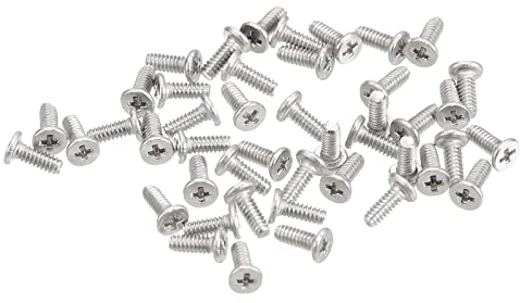 sourcing map M1.6-0.35 X 4 mm 100pcs Plat Rond Diriger Vis 304 Inoxydable Acier Phillips Conduire Machine Vis Matériel Attache pour Meubles Connexion