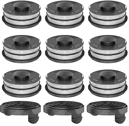 Línea y cubierta de desbrozadora, línea de bobina + tapa para Einhell GC-ET 4530 3405685, bobinas de alimentación automática, carrete de repuesto para recortadora de césped y recambios de línea