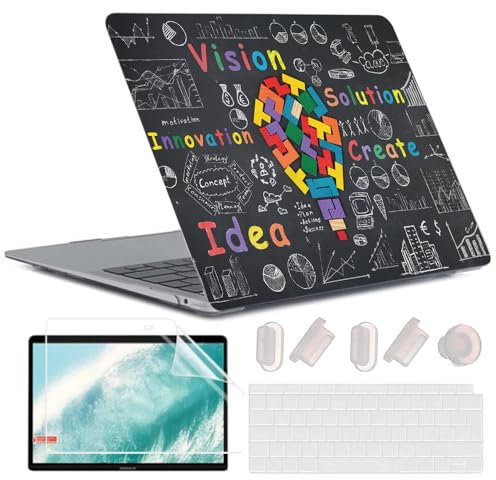 MUSHUI Coque Compatible avec MacBook Air 13 Pouces M1 A2337 A2179 A1932, [UV Printing] Plastique Case Rigide Étui Housse de Protection pour 2020 2019 2018 Air 13,3 Retina avec Touch ID, Bulb G3