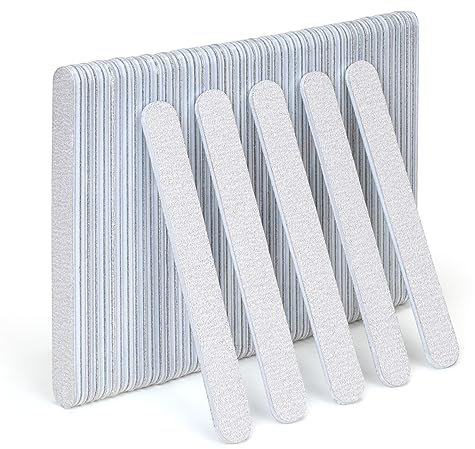 GazePlus™ 50 Count Round Zebra Nail File 80/100 Grit for Acrylic Nails Gel Nails Dip Powder Nails Poly Gel Washable Reusable Double Sided Buffering