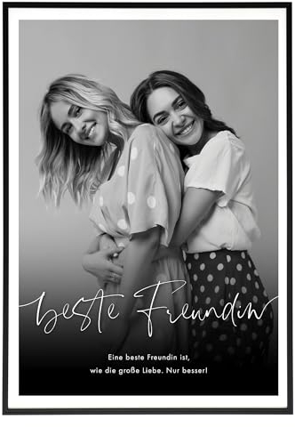 HEI Print Beste Freundin Geschenk mit Bild zum Geburtstag - Geburtstagsgeschenk für Freundinnen, Lieblingsmensch, personalisiertes Poster mit Definition, Herzensmensch, ohne Rahmen (Beste Freundin)