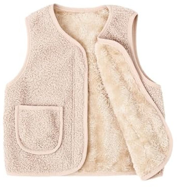 Bambini Senza Maniche Caldo Gilet In Pile Caldo Gilet E Inverno In Pile Giacca Senza Maniche Cappotto Bambini Ragazze Giubbotto Teddy Ragazze Giubbotto Trapunta Leggera, beige., 140