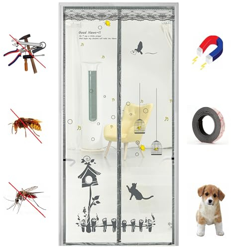 Apanphy Porta del Balcone della Zanzariera Magnetica, Zanzariera Magnetica Rinforzata della Tenda della Mosca per la Zanzariera della Porta del Patio del Soggiorno, Senza Perforare