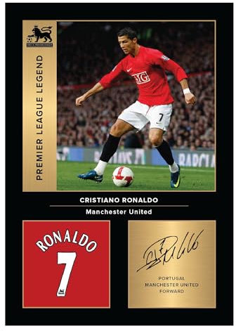 Icons Wall Art Cristiano Ronaldo United Legends Signiertes A4-Fotobild, Geschenk für United-Fans, digital reproduzierte Unterschrift, ungerahmt