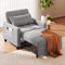 Ahomly Schlafsofa mit 3-in-1-Design, verstellbarer Rückenlehne und Aufbewahrungstasche für Wohnzimmer, Hellgrau