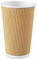 Zuvo Coffee Cups 16 OZ - NO Lids - 100 Disposable Brown Ripple Coffee Cups - Ideal for Takeaways