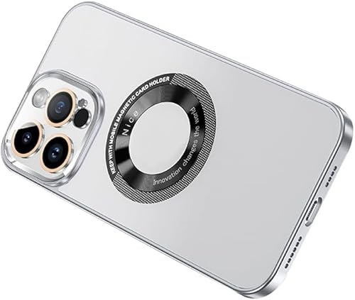ISKDHFDJ Ultradünne Schutzhülle für iPhone 15 Pro Max/15 Pro/15 Plus/15, magnetische, kabellose Ladehülle, vollständige Abdeckung, Objektivschutz, mattiert, Weiß, 15 Pro Max