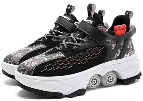 SXZHSM Unisex-Kinder Skateboard Schuhe Kinderschuhe Mit Rollen Skate Shoes Rollen Schuhe Sportschuhe Laufschuhe Sneakers Mit Rollen Kinder Jungen Mädchen,36