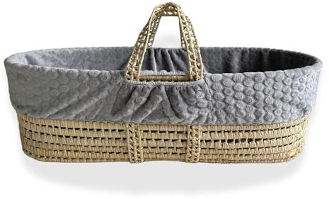 Clair de Lune Marshmallow Ersatz-Palme und Weidenkorb, 104 x 72 cm, Grau