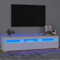 IKAYAA Mueble para TV de 180 cm Con Iluminación LED, Armario Bajo, Mueble de Salón, Aparador TV, Diseño Moderno, Elegante, Blanco, 180 x 35 x 40 cm