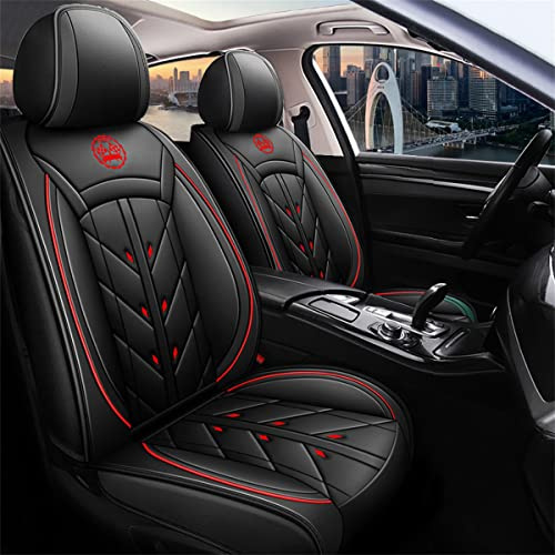 maiqiken Autositzbezug Für Nissan Qashqai J10 J11 2006-2025 Komplettset 5 Sitze sitzbezüge Allwettereinsatz Auto PU Ledersitzbezug Vorne und Hinten 5 Stück, Standard Version - Schwarz