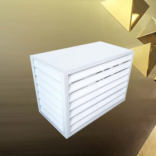 Cubierta de aire acondicionado con deflector y cubierta de radiador, color blanco, tamaño 110 x 6, protege tu aire acondicionado de elementos exteriores