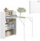 HOMCOM Esstisch Klappbar Küchentisch für 3 Personen mit 4-stufigen Regalen, Klapptisch Moderner Esszimmertisch für kleine Räume, Küche, 80 x 90 x 93 cm, Weiß