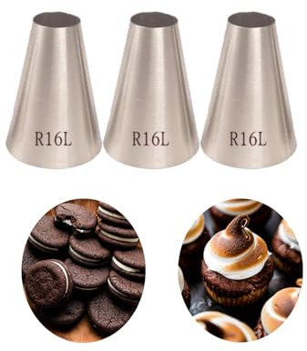 Extra Large Round Piping Nozzle,5/8 Big Plain Piping Tip for Macarons Filling,Cream Puffs,Cannolis,Dollops,Swirls,3 Pcs