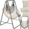 Silla Colgante Boho, Estructura De Acero, Borlas Decorativas, Cojines Gruesos, Bolsillo Lateral, Interior Y Exterior, Hamaca Sillón Colgante para Jardín, Terraza, Salón, Dormitorio