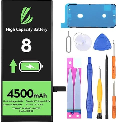LL TRADER Akku für iPhone 8, 4500 mAh hohe Kapazität Lithium-Polymer-Akku mit Reparaturwerkzeug