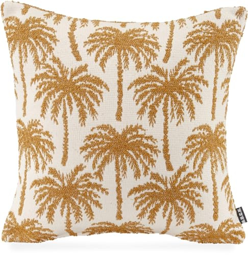 H.O.C.K. Vamosa Palms Outdoor Wendekissen: Das perfekte Kissen für Garten und Terrasse - Wasserabweisend, Farbecht, Schimmelresistent (Maisgelb, 45x45cm)