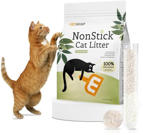 Non-Stick Ultra Clumping Tofu Cat Litter with Cassava, Odour Control Low Tracking Kitty Litter, Plant-Based Natural Ingredients Cat-Litter, Last Twice as Long as Clay Litter, 4.1kg X 1 Pack (7.5L)