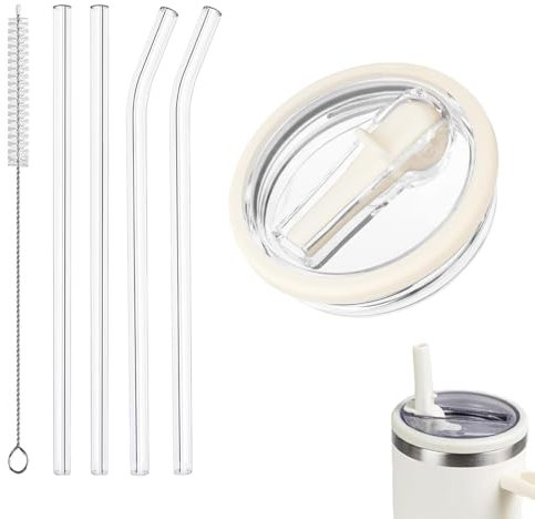 OUDQFCJ 1Pcs Tapa Reutilizable y Desmontable para Stanley Cup, Antigoteo con 2 Pajitas y 1 Cepillo para Pajitas (40oz Vaso)