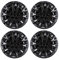 15 Pulgadas Juego de 4 Tapacubos Universales ABS Diseño con Superficie Resistente a Arañazos para Coches con Llantas de Acero (Black)