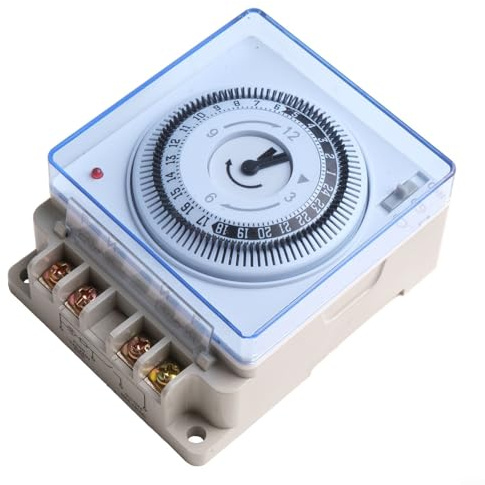 ZAMETTER Mechanical Timer TH-195 Electronic Timers Water Pump Timer Control Unit with Daily Cycle Function for Swimming Pool AC 110-240V White