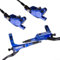 Sistema frenante idraulico a 4 pistoni per mountain bike progettato per lungo termine (blu)