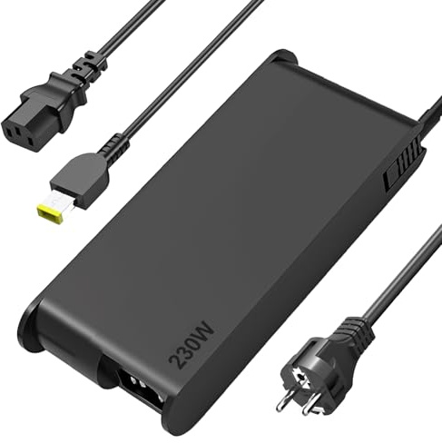 230W Lenov Laptop Netzteil Ladekabel - GaN Flaches Netzteil mit Gelbem Quadratstecker für ThinkPad P16/P15 Gen2 P17 Mobile Workstation und Legion 7 16IAX7 16IRX8 Gaming Laptop Ladegerät(20V/11.5A)
