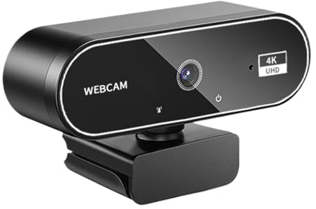 Ultra HD 4K Video Camera - Wireless Streaming Cam for PC, Automatic Microphone Webcam, Desktop USB Tool | Virtual Meeting Accessory for Workspaces, Office Use, C