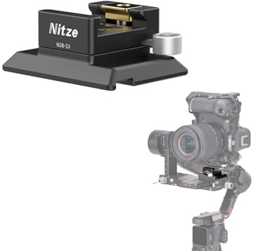 Nitze NATO-Klemme an Schnellwechselplatte für Arca-Swiss, kompatibel mit DJI RS 5 / RS 4 Pro/RS 4/ RS 3 Pro/RS 3/ RSC 2/ RS 2 Stabilisator und Arca-Stativ, Unterstützt Vertikale Aufnahmen – N28-S3