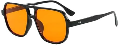 Retro Herren Sonnenbrille, Damen Sonnenbrille, UV400-Linse, effektiver Schutz gegen UV-Strahlen, Tragen Sie Sich komfortabel, leicht und langlebig, schwarzer Rahmen, orange, den Sommer, Strand