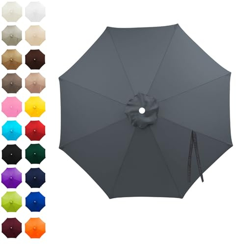 SkyFace Toile De Parasol 8 Baleines 4m,Auvent De Remplacement pour Parasol Déporté Remplacement pour Cour,Jardin,Plage, Protection UV 50+ Housse Rechange En Tissu