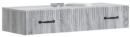 vidaXL Wandmontierter Beistelltisch Graues Sonoma 87,5 x 34,5 x 17 cm, Moderner Wohnbereich, rechteckiger Tisch, Wandmontage, schicke Aufbewahrung, platzsparend, funktionales Möbel
