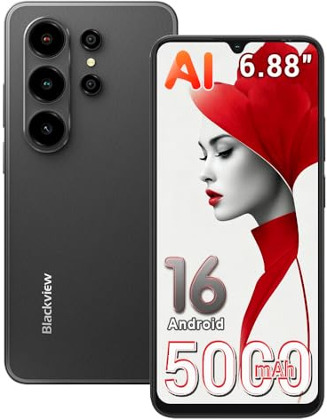 Blackview Wave 10C Android 16 Smartphone sbloccato AI, 16GB+32GB/1TB TF Telefono Cellular Economici, Fotocamera AI 32MP+13MP, 5000mAh, 6.88 HD+, 4G LTE/WiFi 5/GPS/OTG/FM/Custodia inclusa,Nero