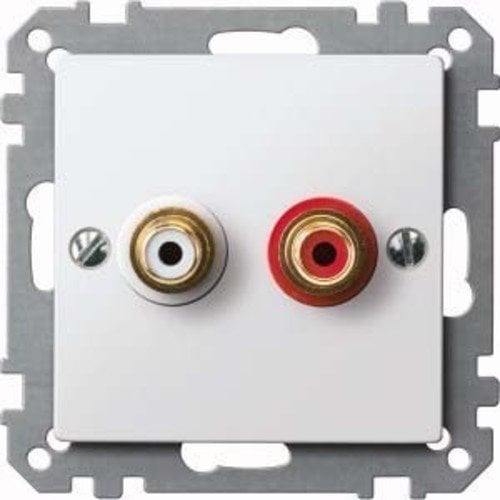Merten MEG4350-0319 Steckdose für Audio Anschluss, polarweiß glänzend, System M