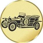 Pokal / Medaille Emblem, Motiv Oldtimer, Durchmesser 50 mm, gold