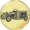 S.B.J - Sportland Pokal/Medaille Emblem, Motiv Oldtimer, Durchmesser 50 mm, Gold