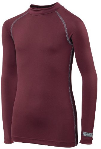 RHINO Childrens Boys Long Sleeve Thermal Underwear Base Layer Vest Top (5-6) (Maroon)