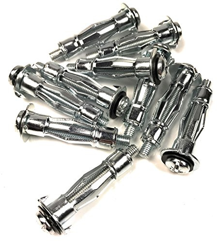 10 Hohlraumdübel aus Metall mit metrischer Schraube 5 x 37 mm, für alle Plattenbaustoffe