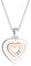 Elli DIAMONDS Halskette Damen Herz Anhänger Bi-Colour Verspielt mit Diamant (0.02 ct.) in 925 Sterling Silber