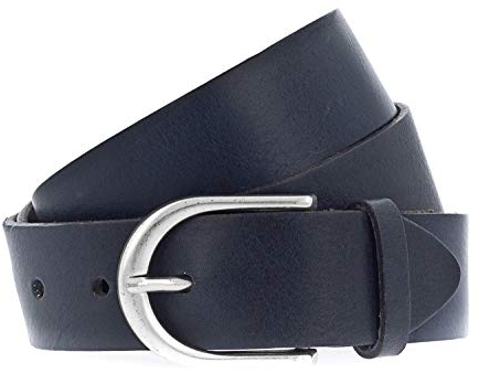 Vanzetti Damen Leder Gürtel Damengürtel Vollrindleder marine 35 mm (85 cm)