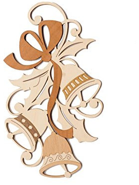 Kuhnert Fensterbilder - aus feinem Birkensperrholz - Glocken - Maße: 17 x 28cm - Made in Germany