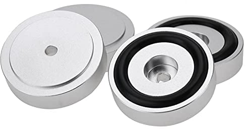 ASHATA 4 x Aluminium Füße, 4 Stücke Spikes Unterlegscheibe Verstärker Amplifier Pads 40x10mm,Aluminium Verstärker Füße Stoßdämpfer Pads Füße Universal Shock Absorber Mat für