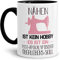Tasse mit Spruch Nähen ist kein Hobby - Rosa Lustig/Arbeit/Büro/Witzig/Geschenkidee für Kollegen/Innen & Henkel Schwarz