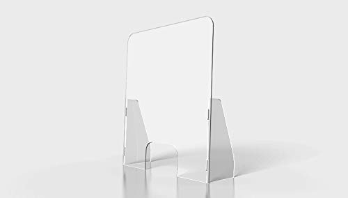 Mampara de protección en metacrilato de 3 mm 66x75cm | Pantallas Protectoras de metacrilato en Diferentes Medidas | Separadores de mostrador