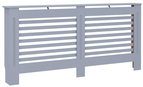 vidaXL Heizkörperverkleidung mit horizontalen Latten Heizkörperabdeckung Heizungsverkleidung Heizung Heizkörper Abdeckung Anthrazit 172x19x81,5cm MDF