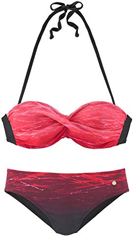 Lascana Damen Bügel-Bandeau-Bikini mit Farbverlauf, trendig, Verstellbare Träger