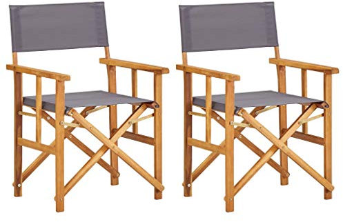 Teak Massiv Regiestuhl Klappbar Gartenstuhl Camping Picknick Angelstuhl Klappstuhl Faltstuhl Campingstuhl Anglerstuhl Gartenmöbel 2 STK. Massivholz Akazie